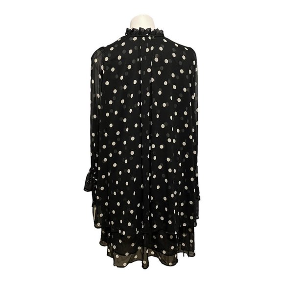 & Other Stories Size 8 Black Polka Dot Neck Wrist Tie Detail BOHO Midi Dress EUC - Picture 3 of 6
